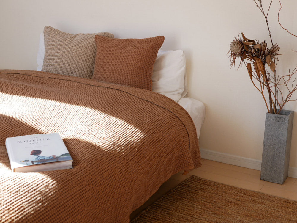 Magic Linen製ワッフルブランケット140x100cm