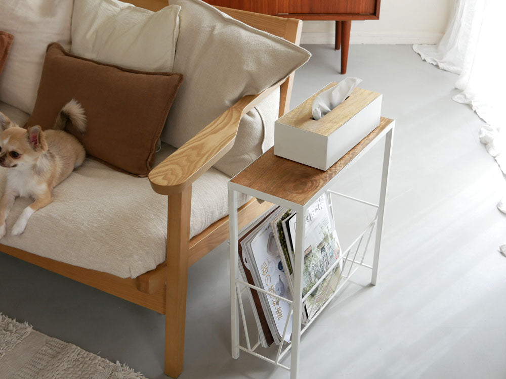 POSH LIVING製マンゴーウッドとアイアンのティッシュケース