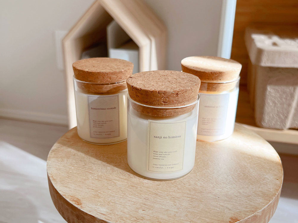 is amuletのガラスアロマキャンドル