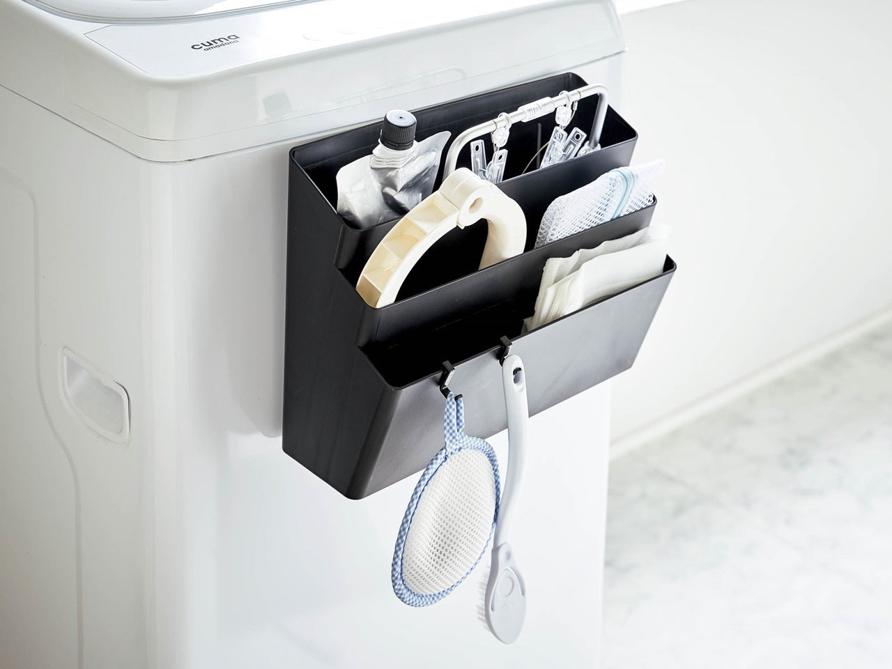 洗濯機横用3段マグネット収納ポケット