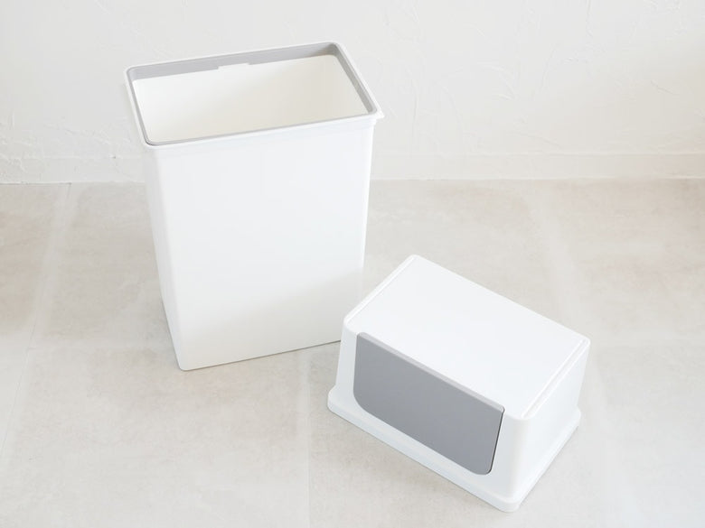 ライクイットの白色フロントオープントラッシュビン