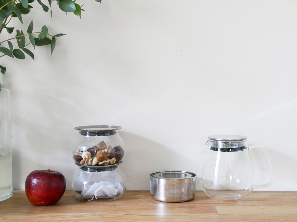 キントーUNITEAワンタッチティーポットとガラス製テーブルウェアのセット