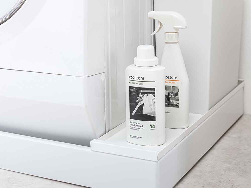 プレートタイプの洗濯機防水パン上ラック