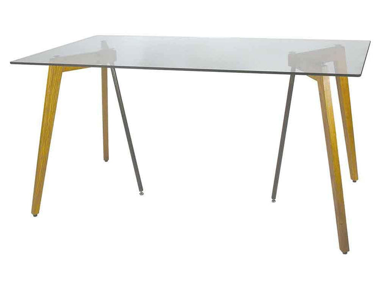 アデペシュG-knotガラステーブルとスチール脚