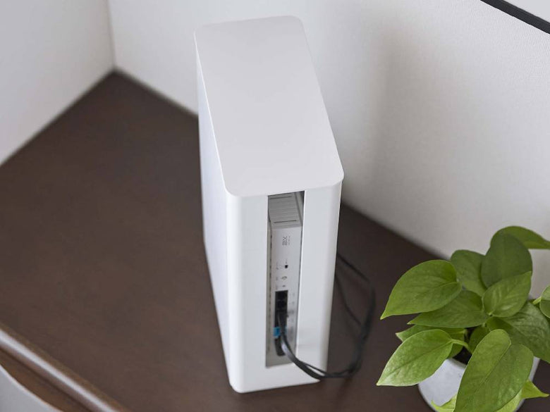 【smart】重ねられるルーター収納ケース ロング ブラック