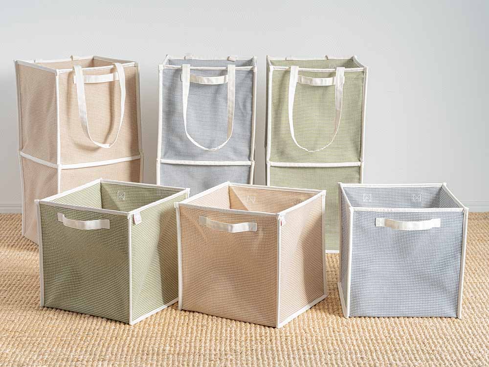 ハンドル付きウィッカー製バスケット