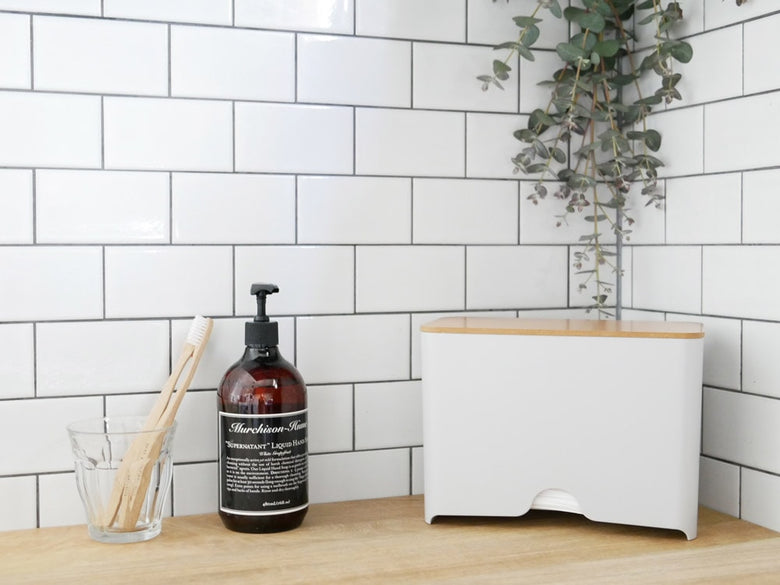 ideacoマスクディスペンサー60、木調蓋付きで約60枚収納可能