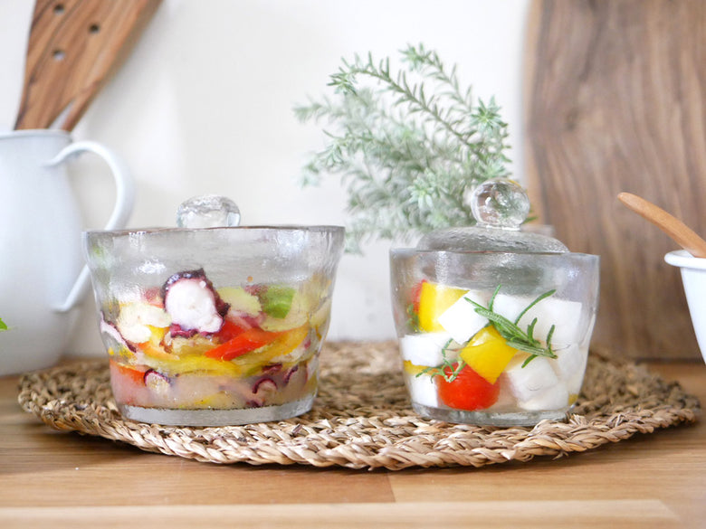 KINTOのソーダガラス浅漬け鉢