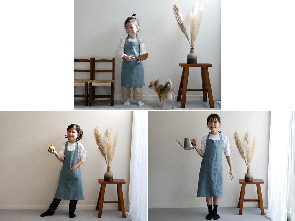 Magic Linen製ヨーロッパ産リネンのキッズエプロン