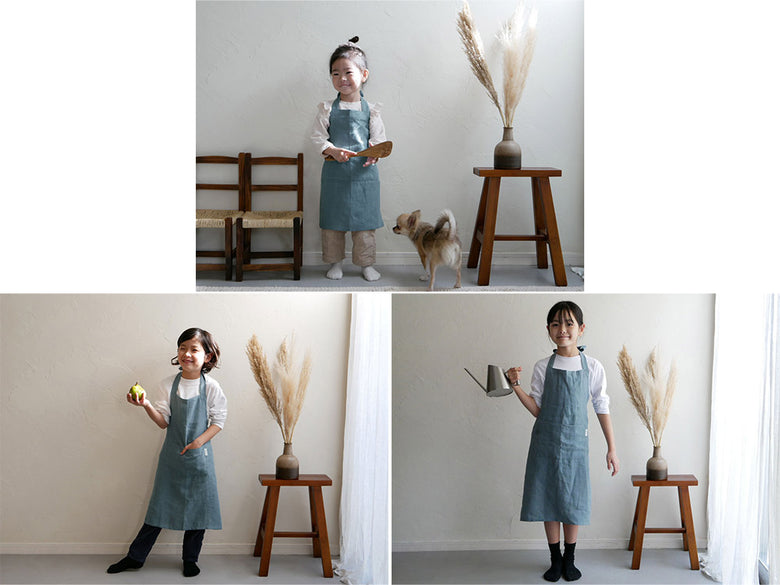 Magic Linen製ヨーロッパ産リネンのキッズエプロン