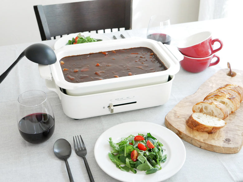 BRUNOコンパクトホットプレートとマルチプレート、セラミック鍋のセット