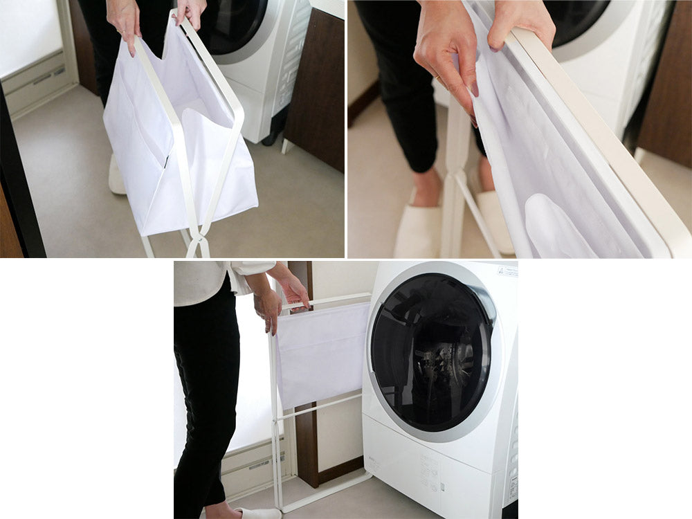 タワー製折り畳み高床式ランドリーバスケット