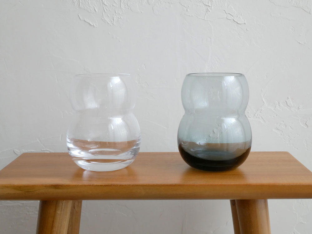 Sghrスガハラの双円ビアカップ。400ml容量のソーダガラス製で、手作りならではの独特なデザインが特徴的なグラス