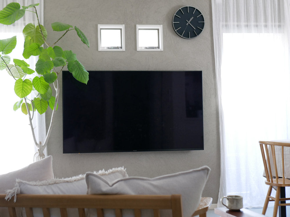 レムノス エッジクロック 白35cm アルミ製