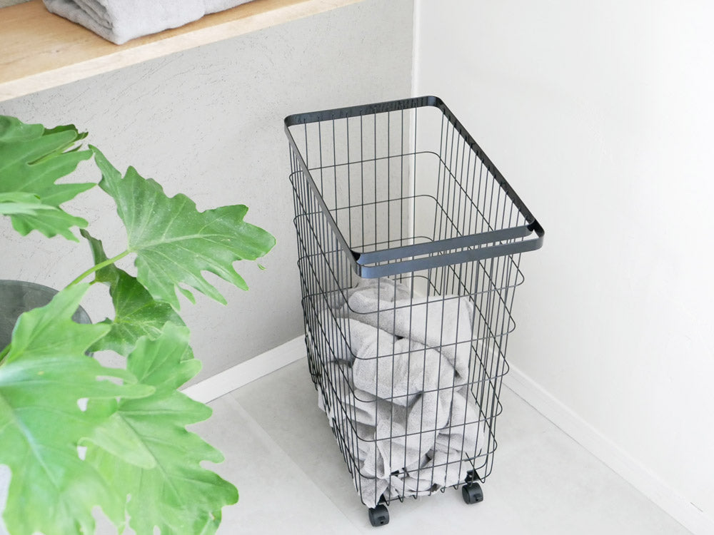 Yamazakiタワーランドリーバスケット キャスター付き