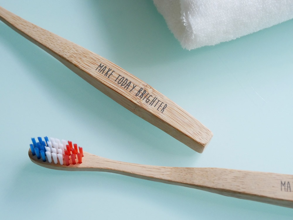 パラデックの竹柄ハブラシ、やわらかめ毛