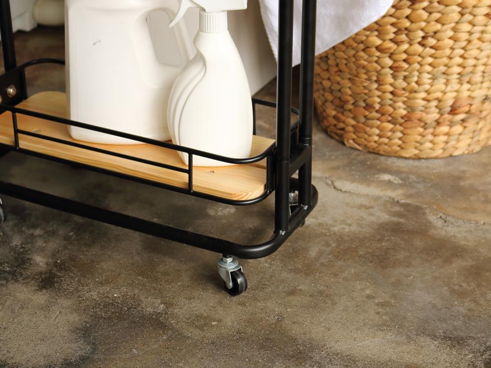 ビーワイケージ スリムワゴン：スチール製キッチンカート