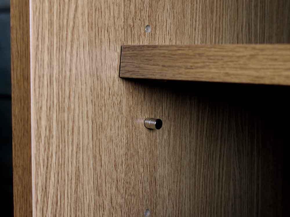 アデペシュ製オーク木製スライドガラスキャビネット