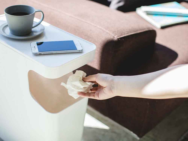 YAMAZAKI/towerのダストボックスとサイドテーブルセット