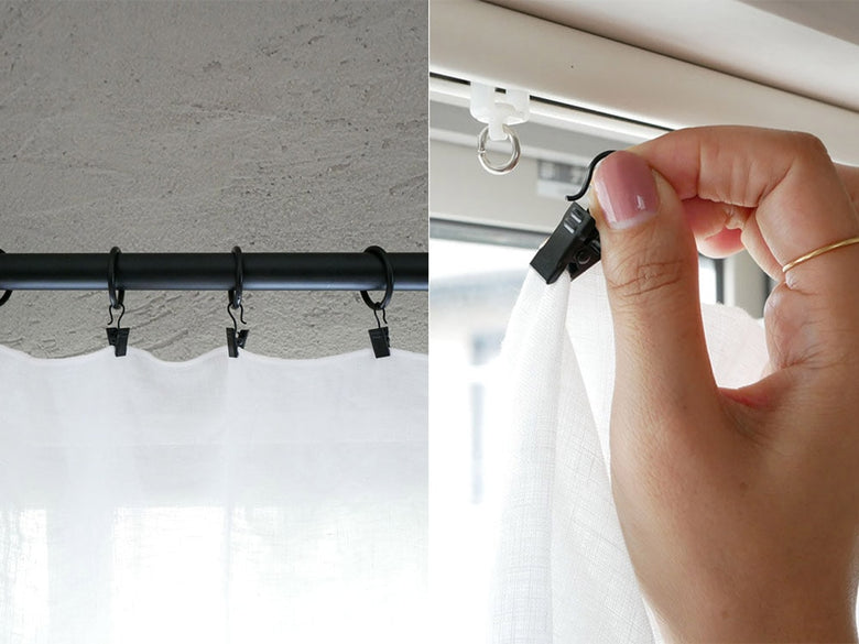 POSH LIVINGアイアン製カーテンクリップ6個セット