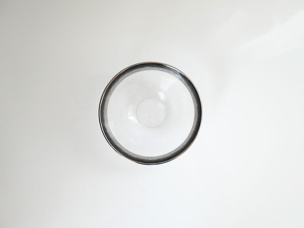 DULTON製銀色ソーダガラスのオーボボウル