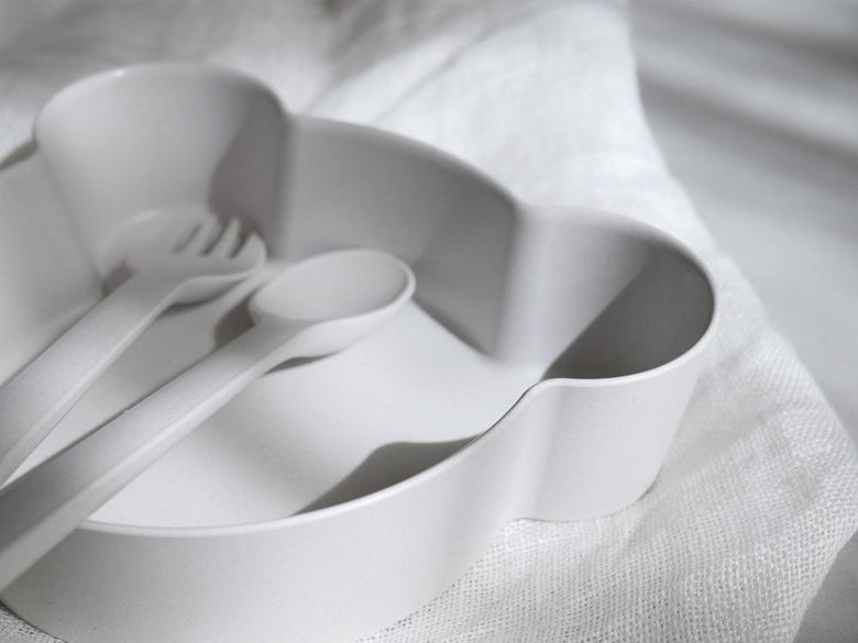 タック製ビオベアキッズディッシュボウルとスプーン