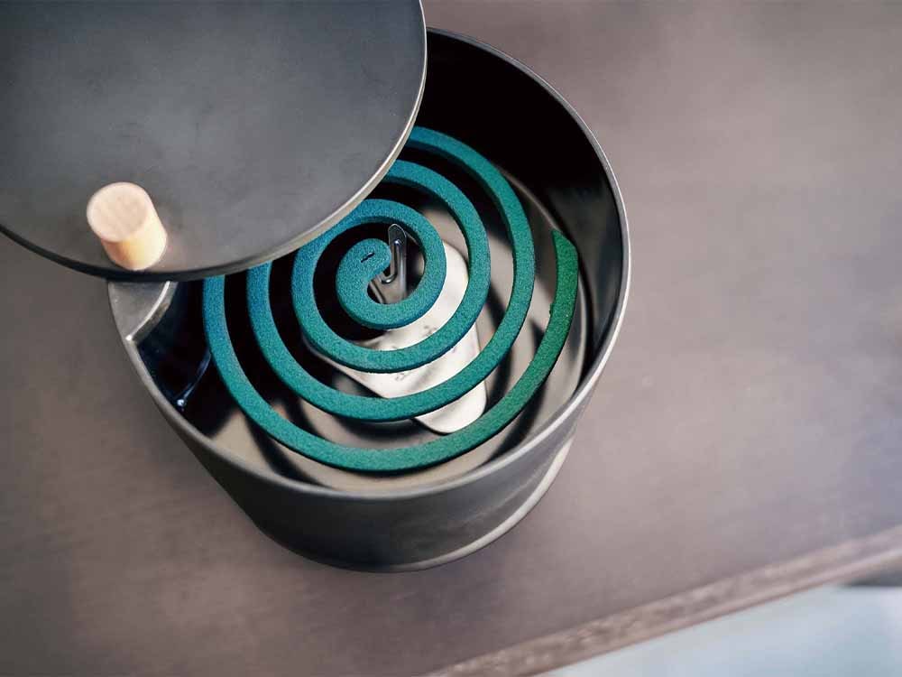 シルバー収納トレー付き蚊遣りタワー