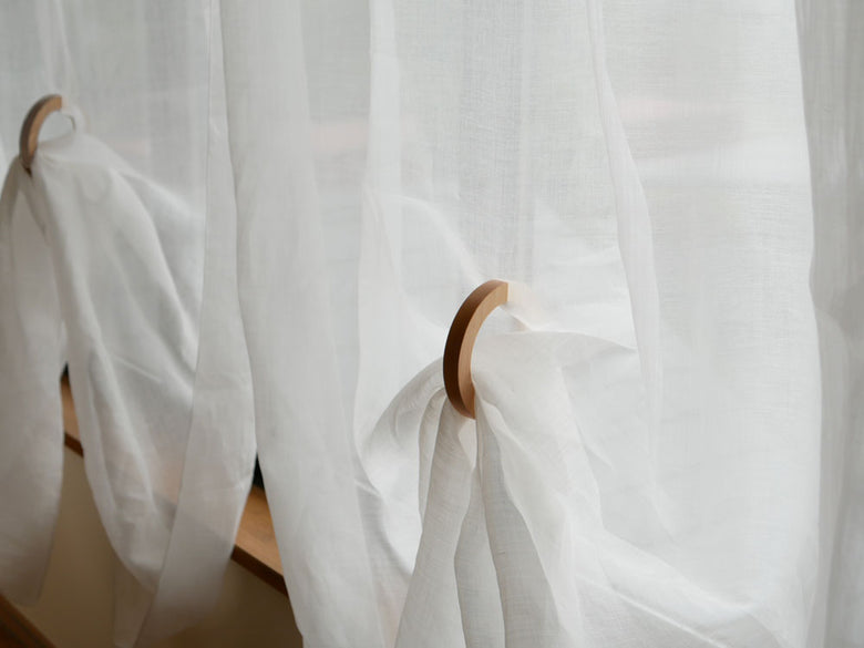 天然木ウォールナットのカーテン用リングタッセル