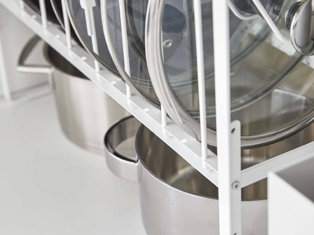 タワー製シンク下用鍋蓋＆フライパン収納ラック2段