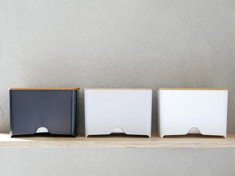 ideacoマスクディスペンサー60、木調蓋付きスタンド