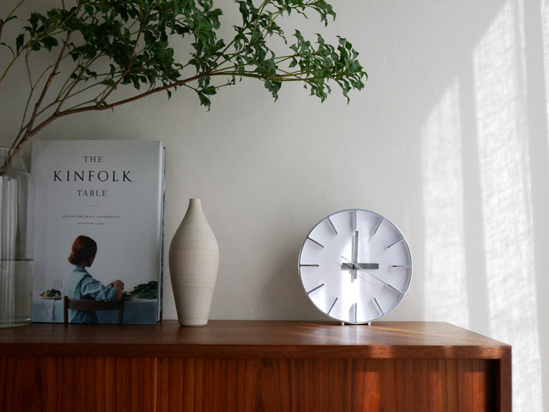 レムノス エッジクロック 35cm アルミ製