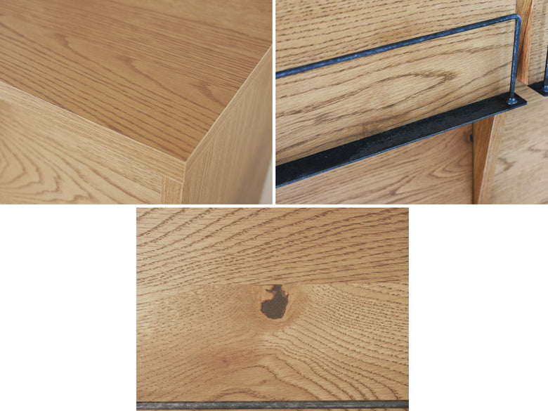 adepeche cadealレコードラック、オークとアイアン製