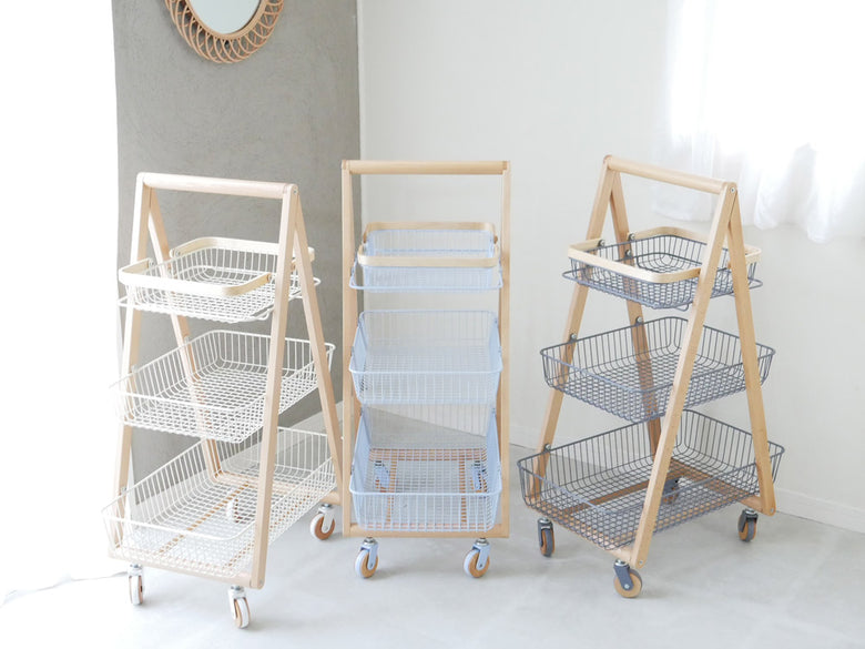 MashリヴキャリーワゴンM、木製フレームとスチールカゴ