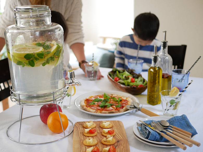 SALUS/セイラス カプリ オイル&ビネガージャー、ガラスとステンレス製のオイル・ビネガー用ボトル、S・M・Lのサイズ展開