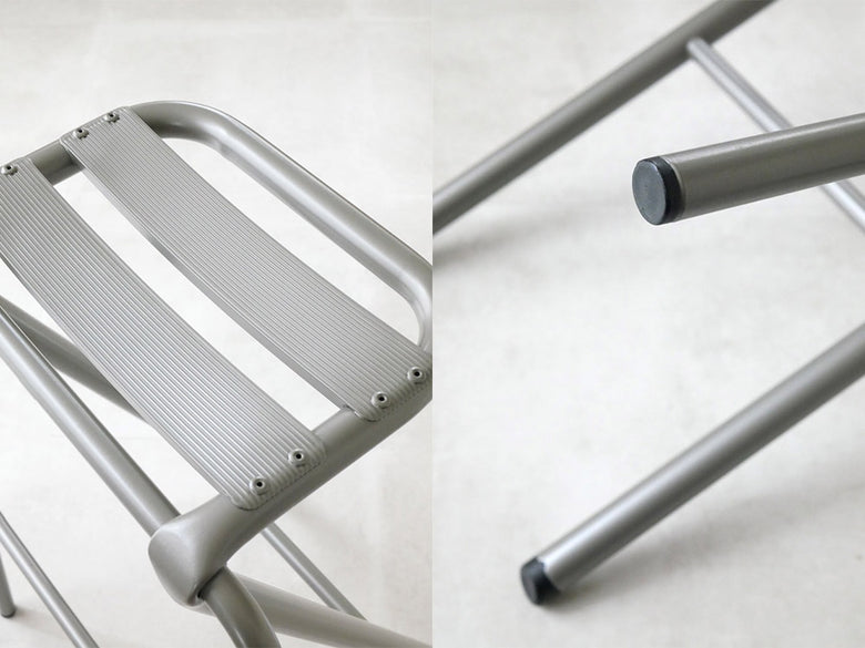 デュエンデ製BENTスツールシャンパン色、スチールフレーム