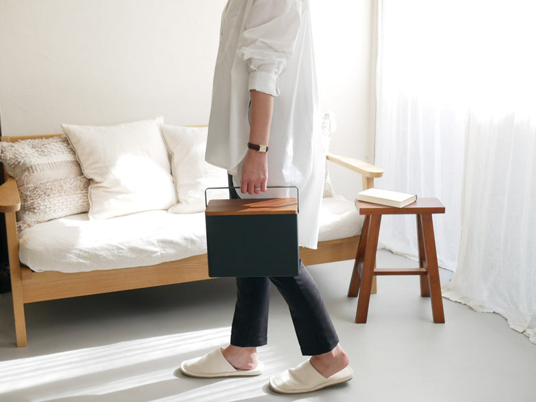 tower/Yamazaki製スチール救急箱、木蓋付き