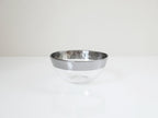 ダルトンのソーダガラスオーボボウル、銀メッキリム