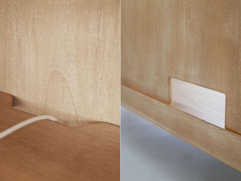 サンフラワーラタンとチーク無垢材のキャビネット