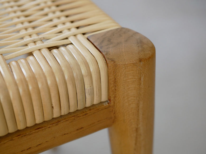 サンフラワーラタンのチークスツールとベンチ