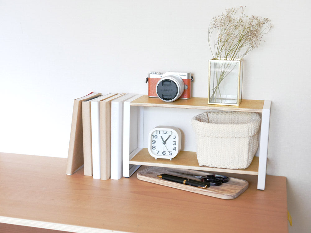 Yamazakiトスカのスチールと木製棚のキッチンラック