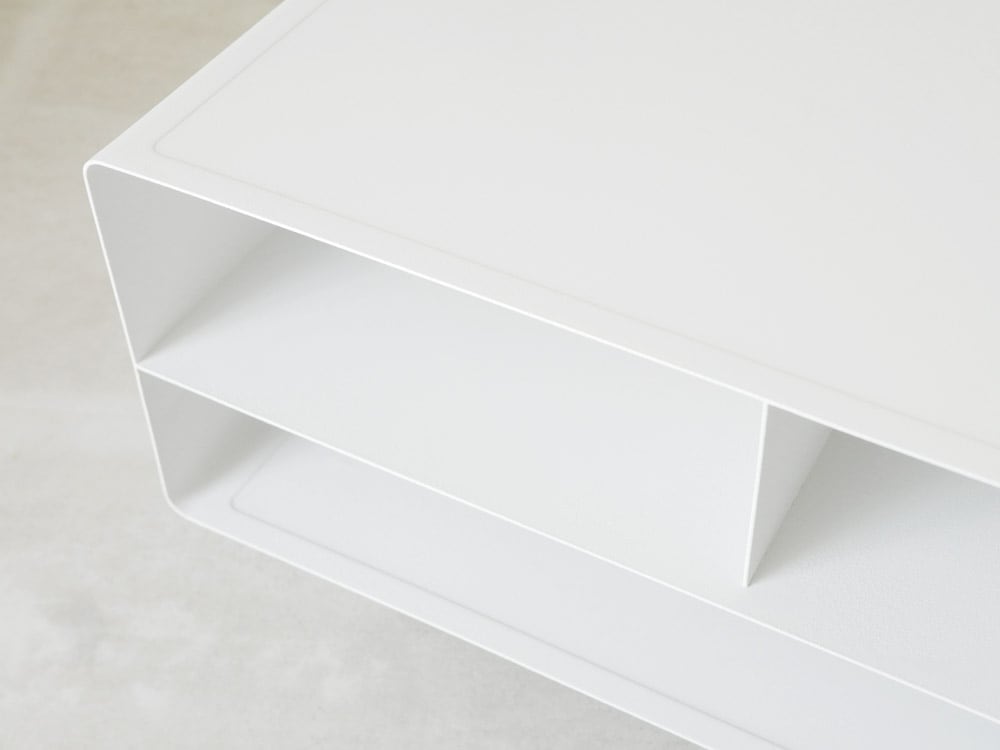 グレーのツーウェイプリンター収納ラック