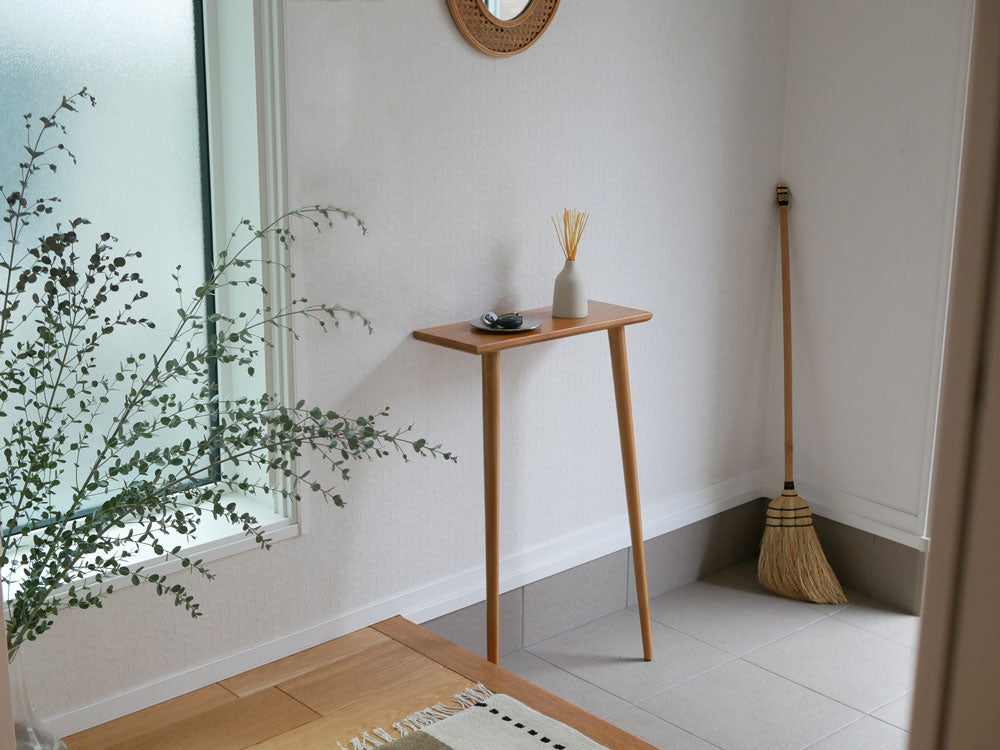 Comore Sunのチーク立てかけコンソールテーブル