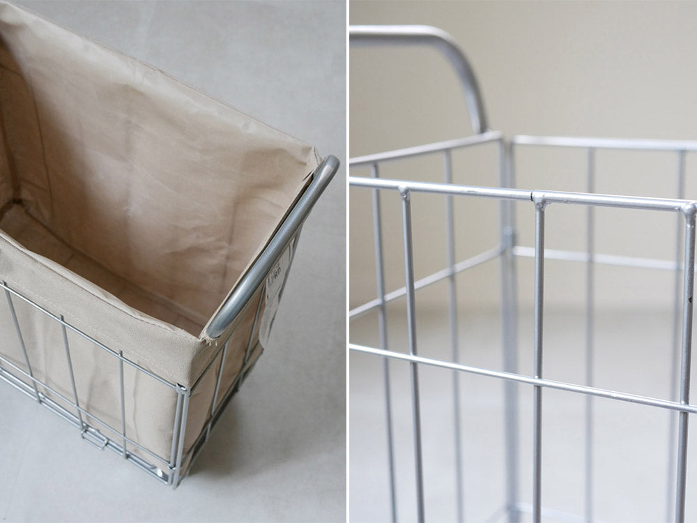 【BRID/ブリッド】WIRE ARTS&PRO ランドリーストレージ28L、スチールワイヤーとポリエステル中袋を備えた収納ボックスの正面画像