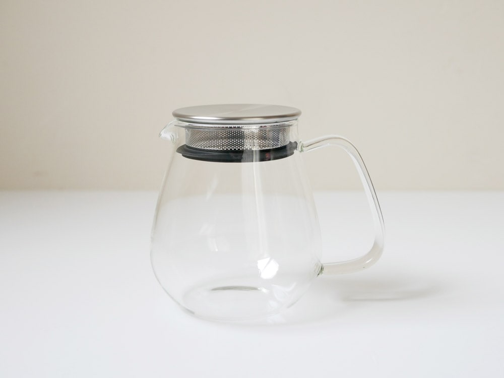 KINTOのガラス製ワンタッチティーポットと蓋