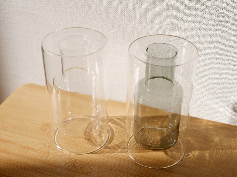 POSH LIVINGのフロートベース、透明なガラス製シリンダー型ドリンクウェア