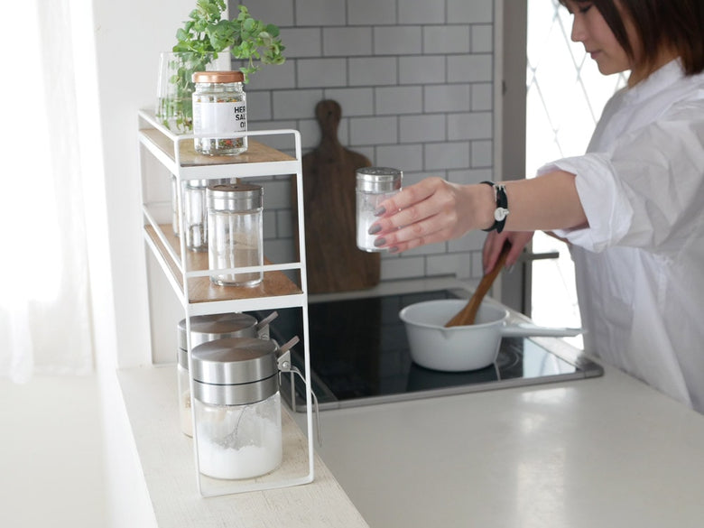 POSH LIVINGマルチラック、木とアイアン製のキッチン用棚