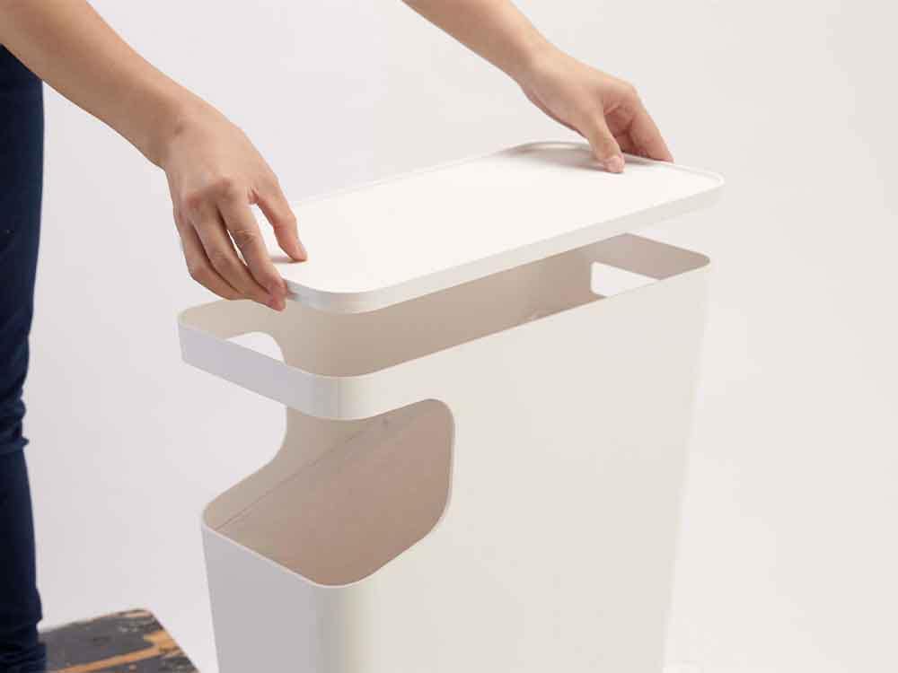 YAMAZAKI/tower ダストボックス付きサイドテーブル