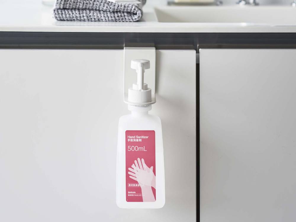 スマートブランドのブラック引っかけアルコール除菌ボトルホルダー