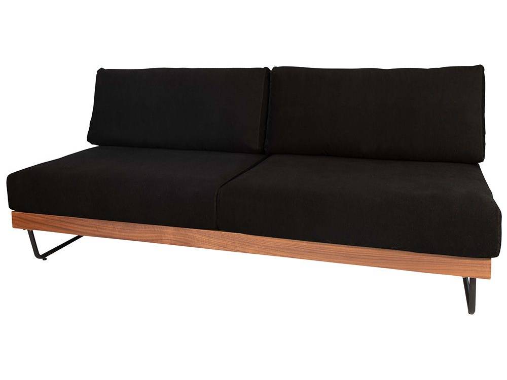 ウォルナット木製アウトドアソファとクッション