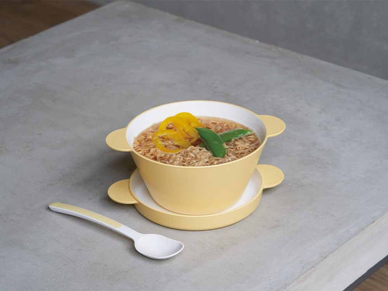 キッズ用イエローのスープボウルセット